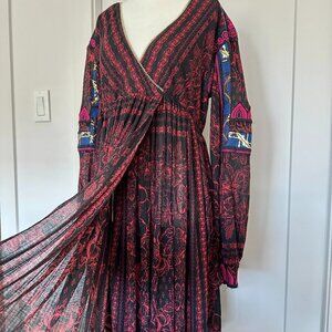 🦋 Free People Embroidered Midi Dress | Size Small